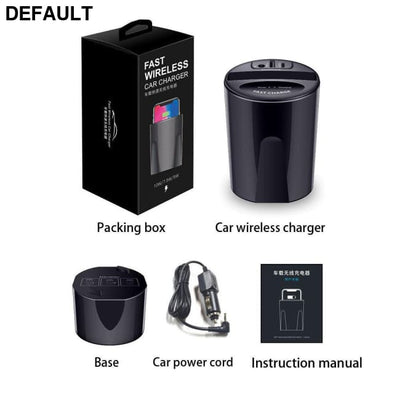 k10W Car Wireless Charger Cup with USB Output for iPhone XS MAX/XR/X/8 SAMSUNG Galaxy S9/S8/S7/S6/Note8/Note5 edge