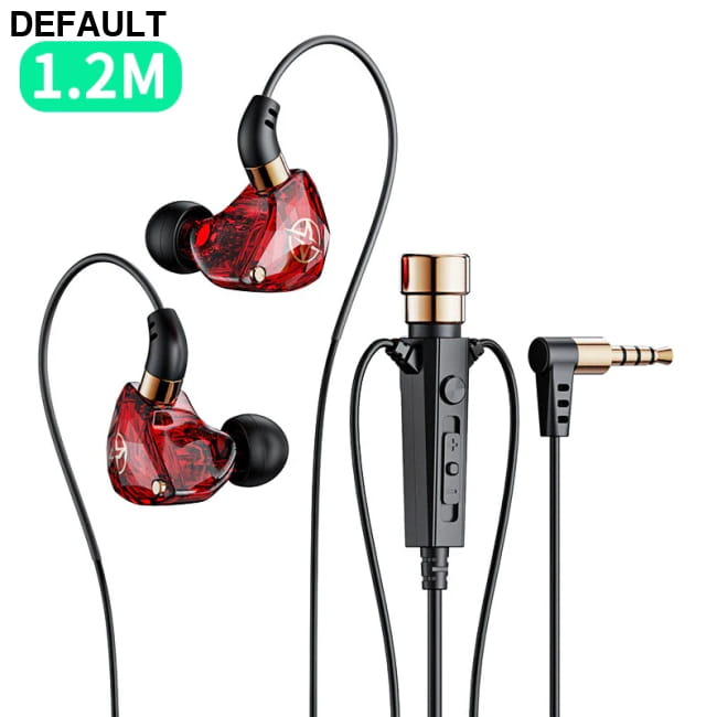 Karaoke HiFi Wired Headphones With Mic Singing Living 1.2 meters Red Earbuds Best Selling Products In-Ear
