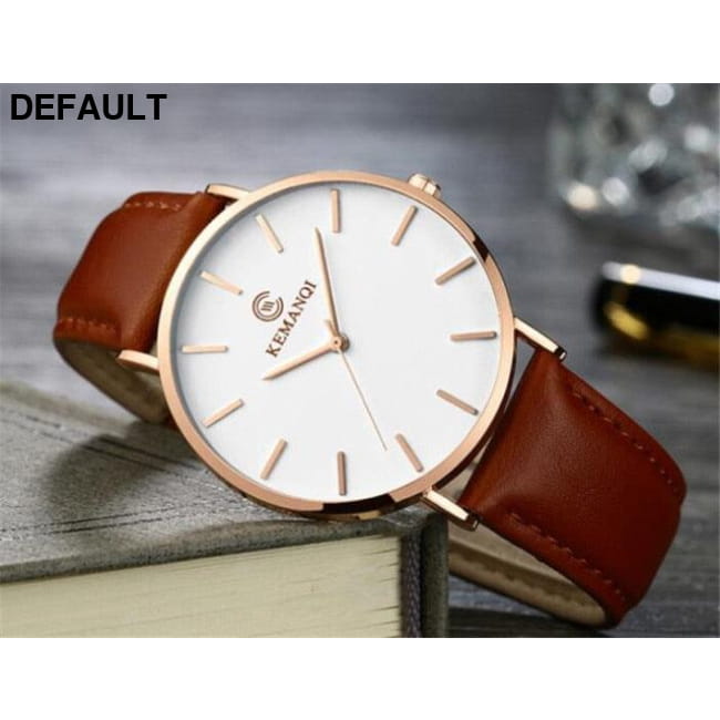 KEMANQI Ultra-thin Watch gold brown Men Quartz Watches Best Selling Products