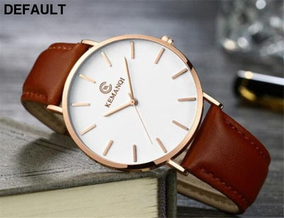 KEMANQI Ultra-thin Watch gold brown Men Quartz Watches Best Selling Products