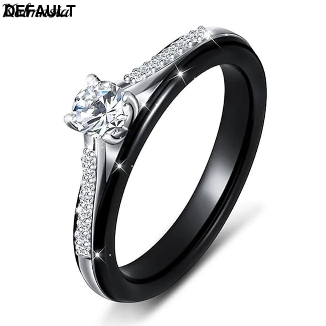 Kolmnsta 6mm Sparkling 4 Claws Round Zircon Ceramic Rings Wedding Best Selling Products