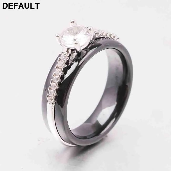 Kolmnsta 6mm Sparkling 4 Claws Round Zircon Ceramic Rings Wedding Best Selling Products