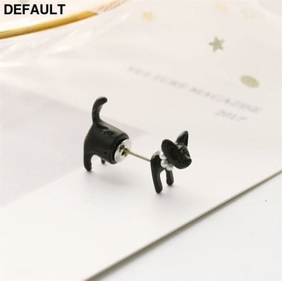 Korean Jewelry Harajuku Three-dimensional Pearl Animal Earrings Cat Men And Women Piercing Ear Stud As Main Image 0822