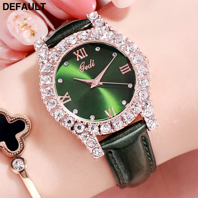Ladies personality diamond casual all-match watch Green Women Watches