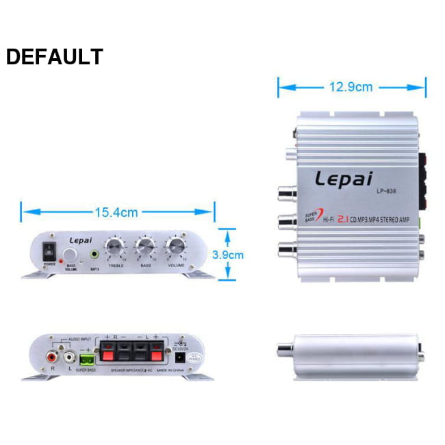 Le Pai LP-838 car home 12V computer amplifier 2.1 channel Amplifiers AM/FM Radios