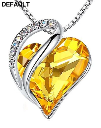 Leafael Mother’s Day Necklace; Infinity Love Heart Pendant with Birthstone Crystals; Jewelry Gifts for Women; Birthday