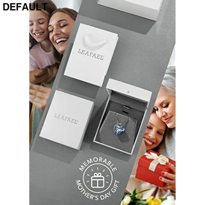 Leafael Mother’s Day Necklace; Infinity Love Heart Pendant with Birthstone Crystals; Jewelry Gifts for Women; Birthday