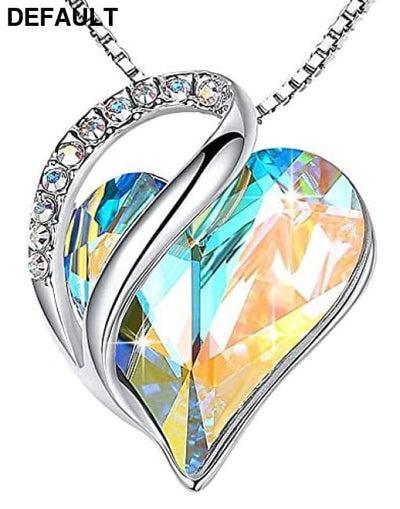 Leafael Mother’s Day Necklace; Infinity Love Heart Pendant with Birthstone Crystals; Jewelry Gifts for Women; Birthday