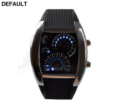 LED Rubber Watch Black Men Sport Watches