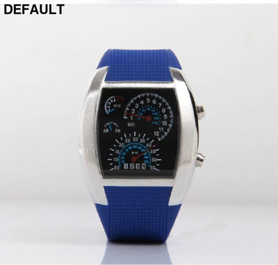 LED Rubber Watch Blue Men Sport Watches