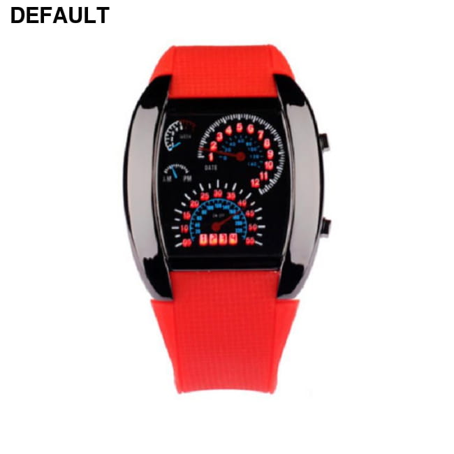 LED Rubber Watch Red Men Sport Watches