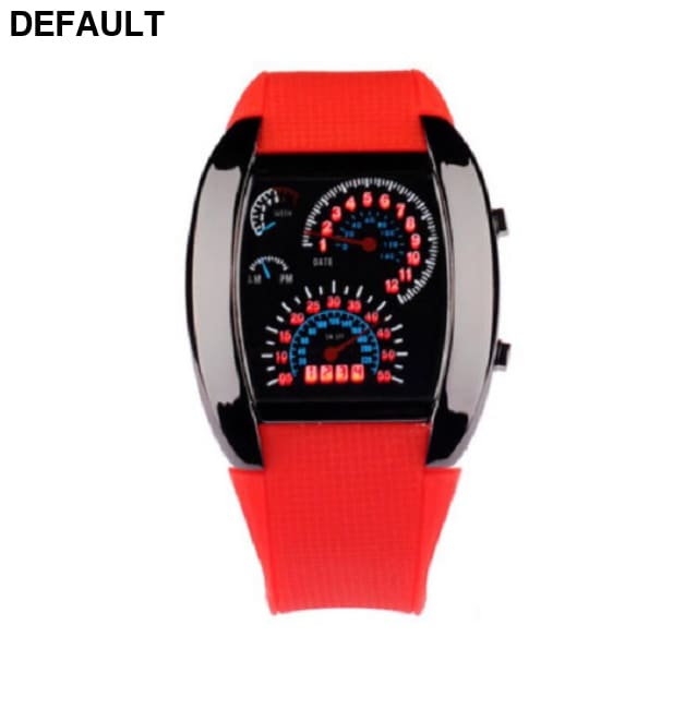 LED Rubber Watch Red Men Sport Watches