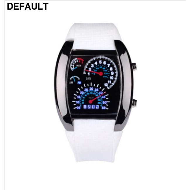 LED Rubber Watch White Men Sport Watches