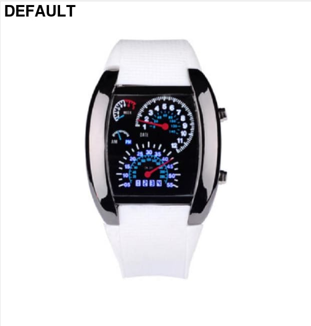 LED Rubber Watch White Men Sport Watches