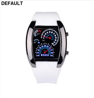 LED Rubber Watch White Men Sport Watches