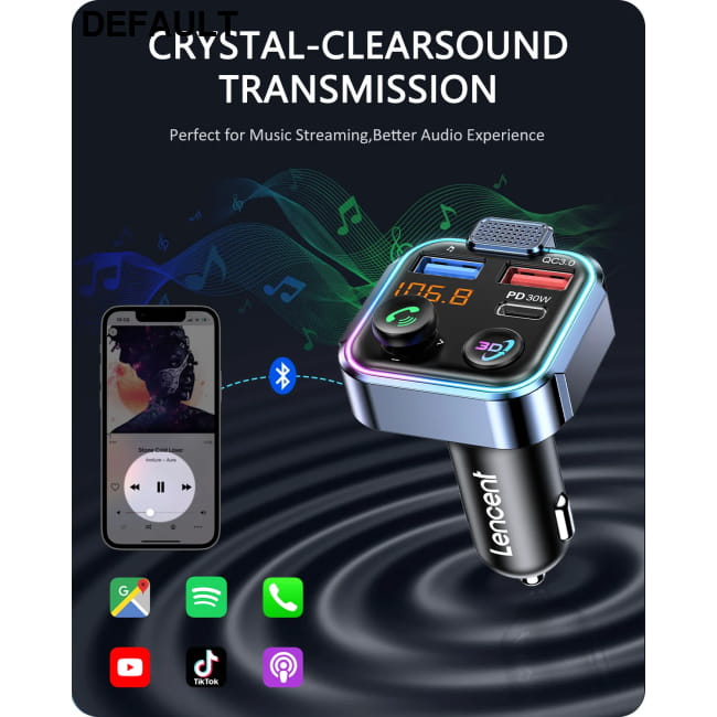 LENCENT Bluetooth 5.3 FM Transmitter with Type C PD 30W & BT23R PD30W Transmitters