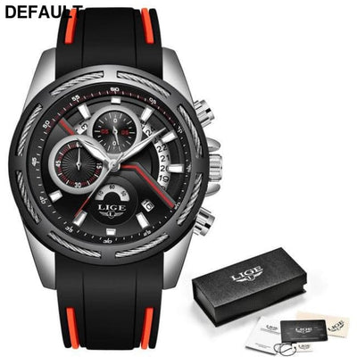 LIGE Blue Watch Silver black 1 Men Sport Watches