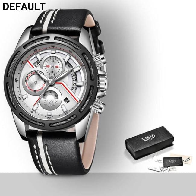 LIGE Blue Watch silver white Men Sport Watches