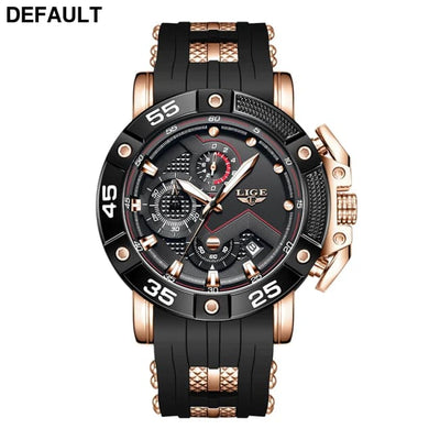 LIGE Mens Watches Top Brand Luxury Big Dial Watch Men Silicone Military Sports Waterproof Quartz For Relogio Masculino