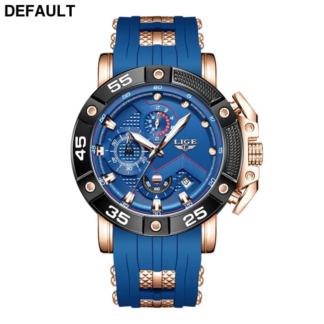 LIGE Mens Watches Top Brand Luxury Big Dial Watch Men Silicone Military Sports Waterproof Quartz For Relogio Masculino