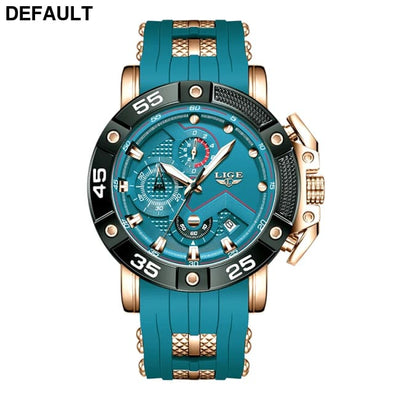 LIGE Mens Watches Top Brand Luxury Big Dial Watch Men Silicone Military Sports Waterproof Quartz For Relogio Masculino