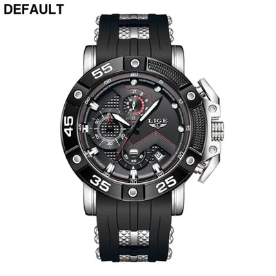 LIGE Mens Watches Top Brand Luxury Big Dial Watch Men Silicone Military Sports Waterproof Quartz For Relogio Masculino
