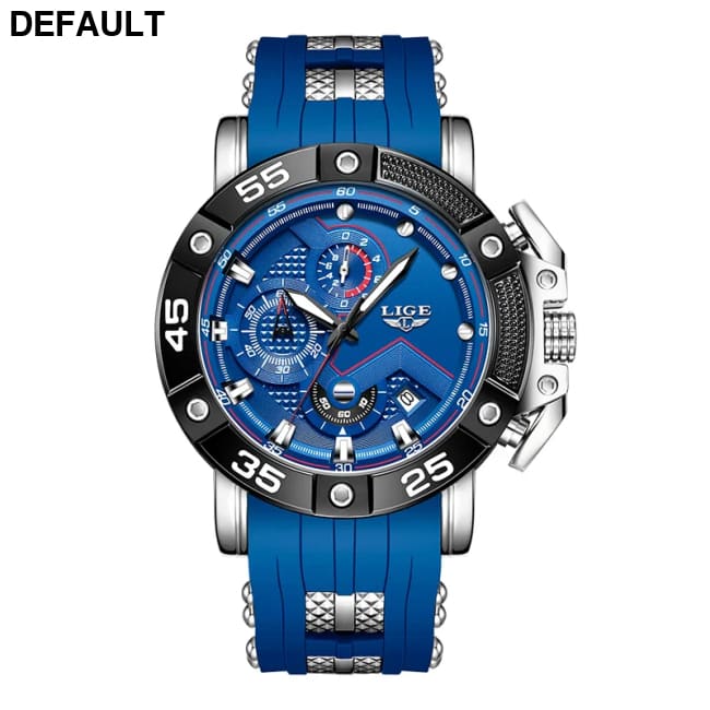 LIGE Mens Watches Top Brand Luxury Big Dial Watch Men Silicone Military Sports Waterproof Quartz For Relogio Masculino