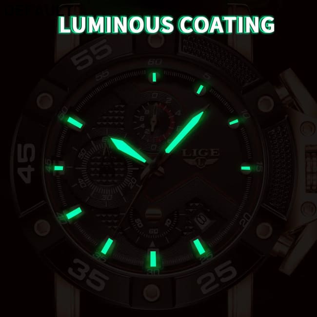 LIGE Mens Watches Top Brand Luxury Big Dial Watch Men Silicone Military Sports Waterproof Quartz For Relogio Masculino
