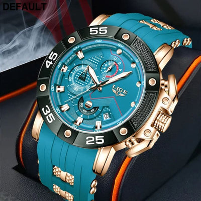 LIGE Mens Watches Top Brand Luxury Big Dial Watch Men Silicone Military Sports Waterproof Quartz For Relogio Masculino