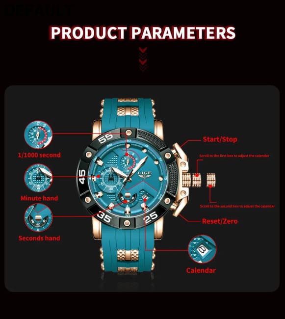 LIGE Mens Watches Top Brand Luxury Big Dial Watch Men Silicone Military Sports Waterproof Quartz For Relogio Masculino