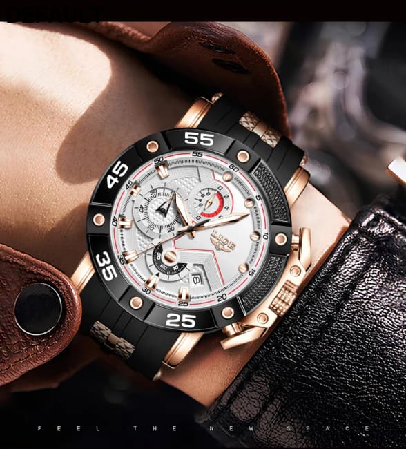 LIGE Mens Watches Top Brand Luxury Big Dial Watch Men Silicone Military Sports Waterproof Quartz For Relogio Masculino