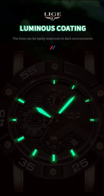 LIGE Mens Watches Top Brand Luxury Big Dial Watch Men Silicone Military Sports Waterproof Quartz For Relogio Masculino