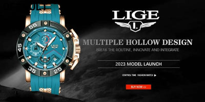 LIGE Mens Watches Top Brand Luxury Big Dial Watch Men Silicone Military Sports Waterproof Quartz For Relogio Masculino