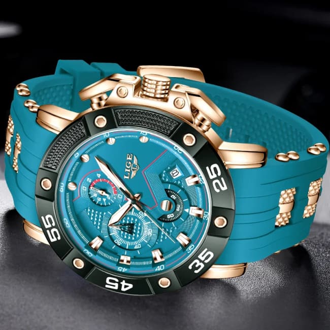 LIGE Mens Watches Top Brand Luxury Big Dial Watch Men Silicone Military Sports Waterproof Quartz For Relogio Masculino