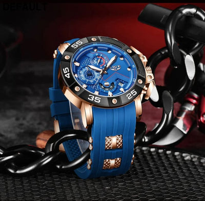 LIGE Mens Watches Top Brand Luxury Big Dial Watch Men Silicone Military Sports Waterproof Quartz For Relogio Masculino