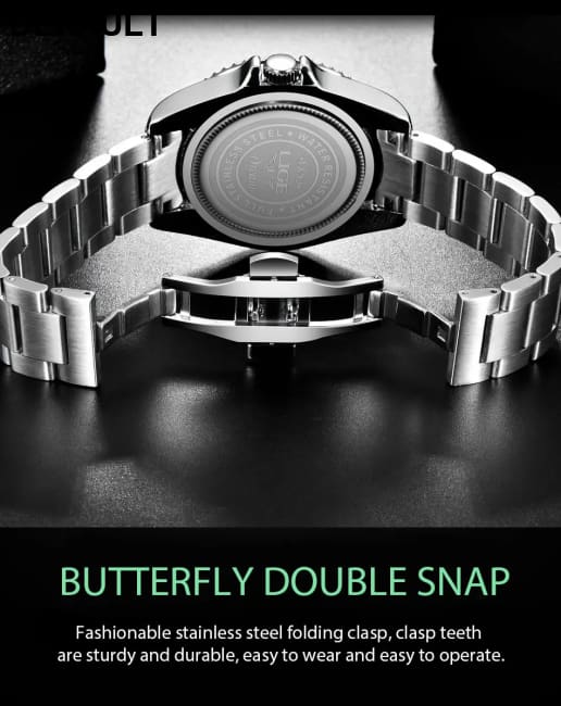 LIGE Top Brand Luxury Watches for Men Casual Sport Fashion Military Stainless Steel Wrist Auto Date Man Watch Clock