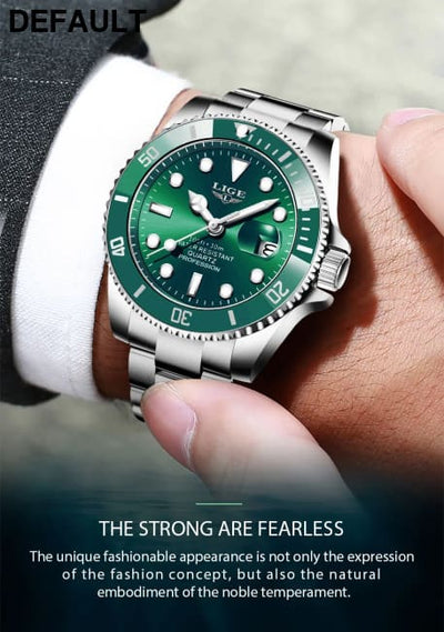 LIGE Top Brand Luxury Watches for Men Casual Sport Fashion Military Stainless Steel Wrist Auto Date Man Watch Clock