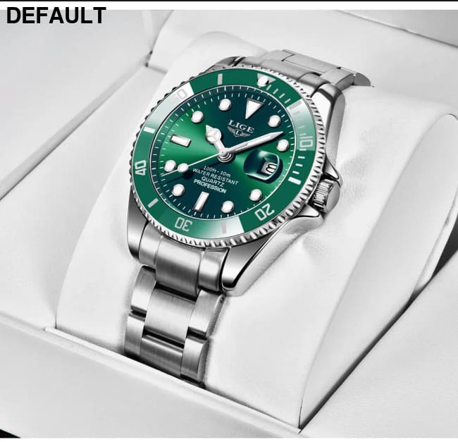 LIGE Top Brand Luxury Watches for Men Casual Sport Fashion Military Stainless Steel Wrist Auto Date Man Watch Clock