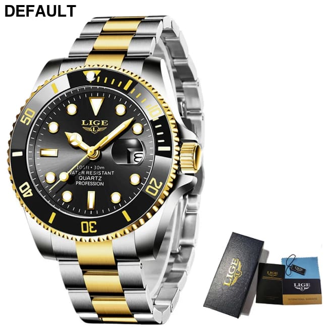 LIGE Top Brand Luxury Watches for Men Casual Sport Fashion Military Stainless Steel Wrist Auto Date Man Watch Clock