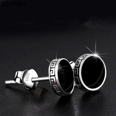 Lihong Personalized 925 Silver Earrings Men’S Single Street Punk Hip-Hop Jewelry Men