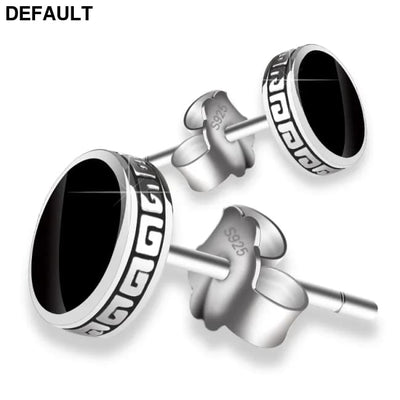 Lihong Personalized 925 Silver Earrings Men’S Single Street Punk Hip-Hop Jewelry Men