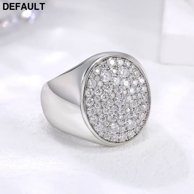 LinkerLove Sparkling Full Moissanite Ring Hip Hop for Men Gold Plated 925 Sterling Silver Diamond Party Luxury Jewelry