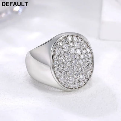 LinkerLove Sparkling Full Moissanite Ring Hip Hop for Men Gold Plated 925 Sterling Silver Diamond Party Luxury Jewelry