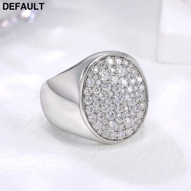 LinkerLove Sparkling Full Moissanite Ring Hip Hop for Men Gold Plated 925 Sterling Silver Diamond Party Luxury Jewelry