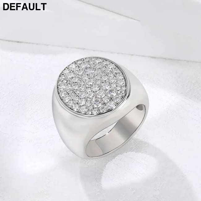 LinkerLove Sparkling Full Moissanite Ring Hip Hop for Men Gold Plated 925 Sterling Silver Diamond Party Luxury Jewelry