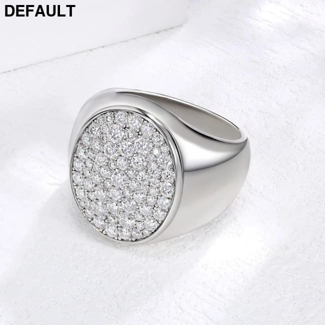 LinkerLove Sparkling Full Moissanite Ring Hip Hop for Men Gold Plated 925 Sterling Silver Diamond Party Luxury Jewelry
