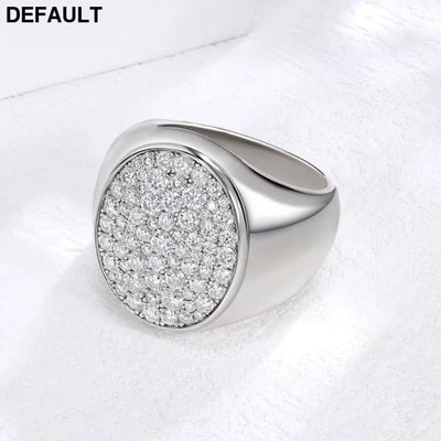 LinkerLove Sparkling Full Moissanite Ring Hip Hop for Men Gold Plated 925 Sterling Silver Diamond Party Luxury Jewelry
