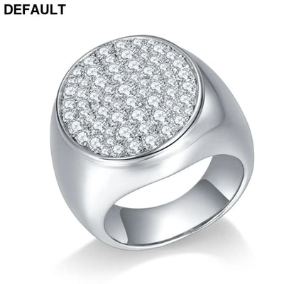 LinkerLove Sparkling Full Moissanite Ring Hip Hop for Men Gold Plated 925 Sterling Silver Diamond Party Luxury Jewelry