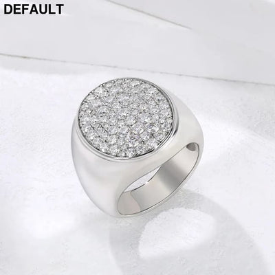 LinkerLove Sparkling Full Moissanite Ring Hip Hop for Men Gold Plated 925 Sterling Silver Diamond Party Luxury Jewelry