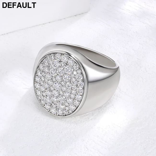 LinkerLove Sparkling Full Moissanite Ring Hip Hop for Men Gold Plated 925 Sterling Silver Diamond Party Luxury Jewelry